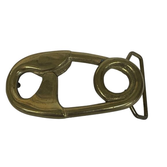 Vintage Solid Brass Safety Pin Belt Buckle Western Style Unique Design - Picture 1 of 2